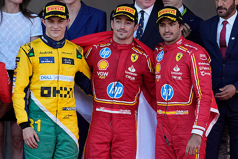 Oscar Piastri, Charles Leclerc and Carlos Sainz